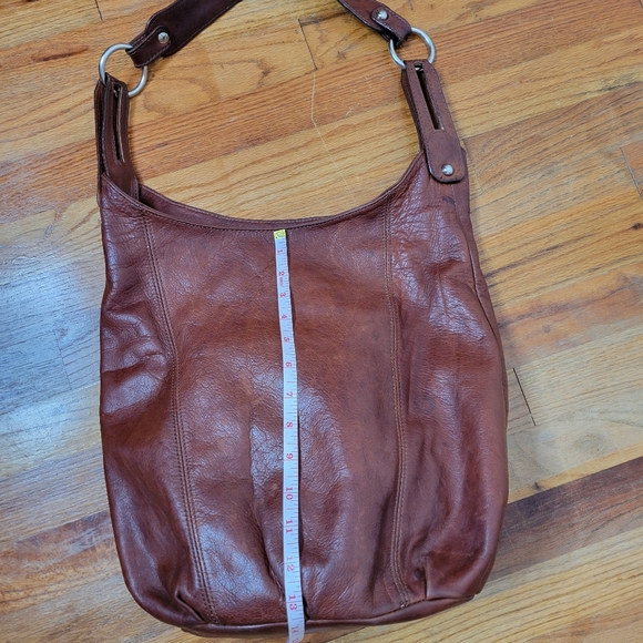 Vintage Brown Leather Shoulder Bag Purse Satchel - Picture 9 of 14